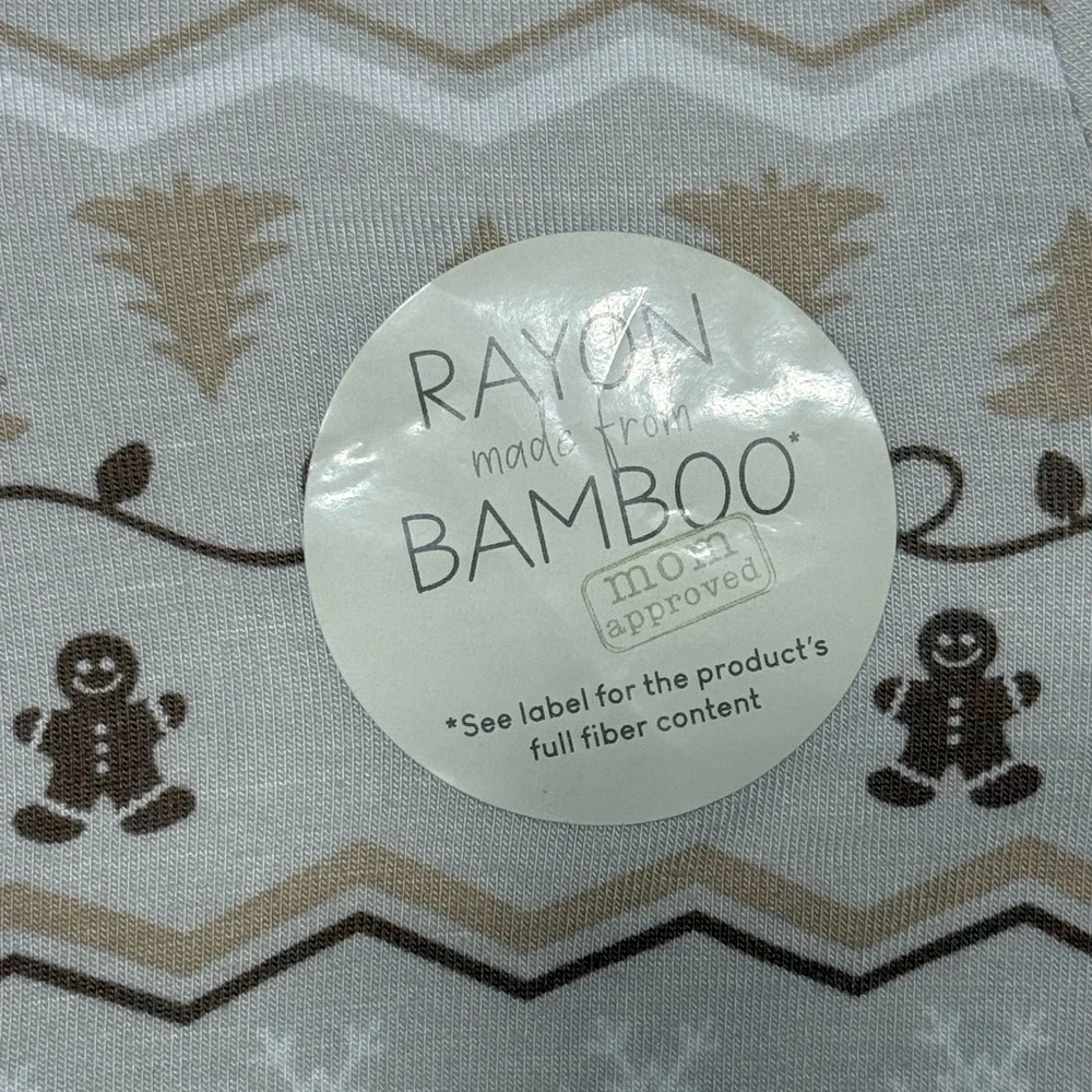 Milkberry | Baby Girl Boy Footed Bamboo Pajamas | 6-9M | Gingerbread Man Cookie